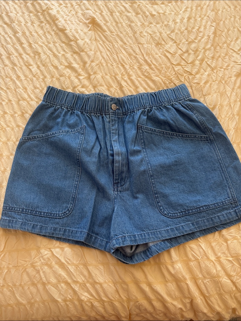 Madewell Blue Denim Patch-Pocket Shorts